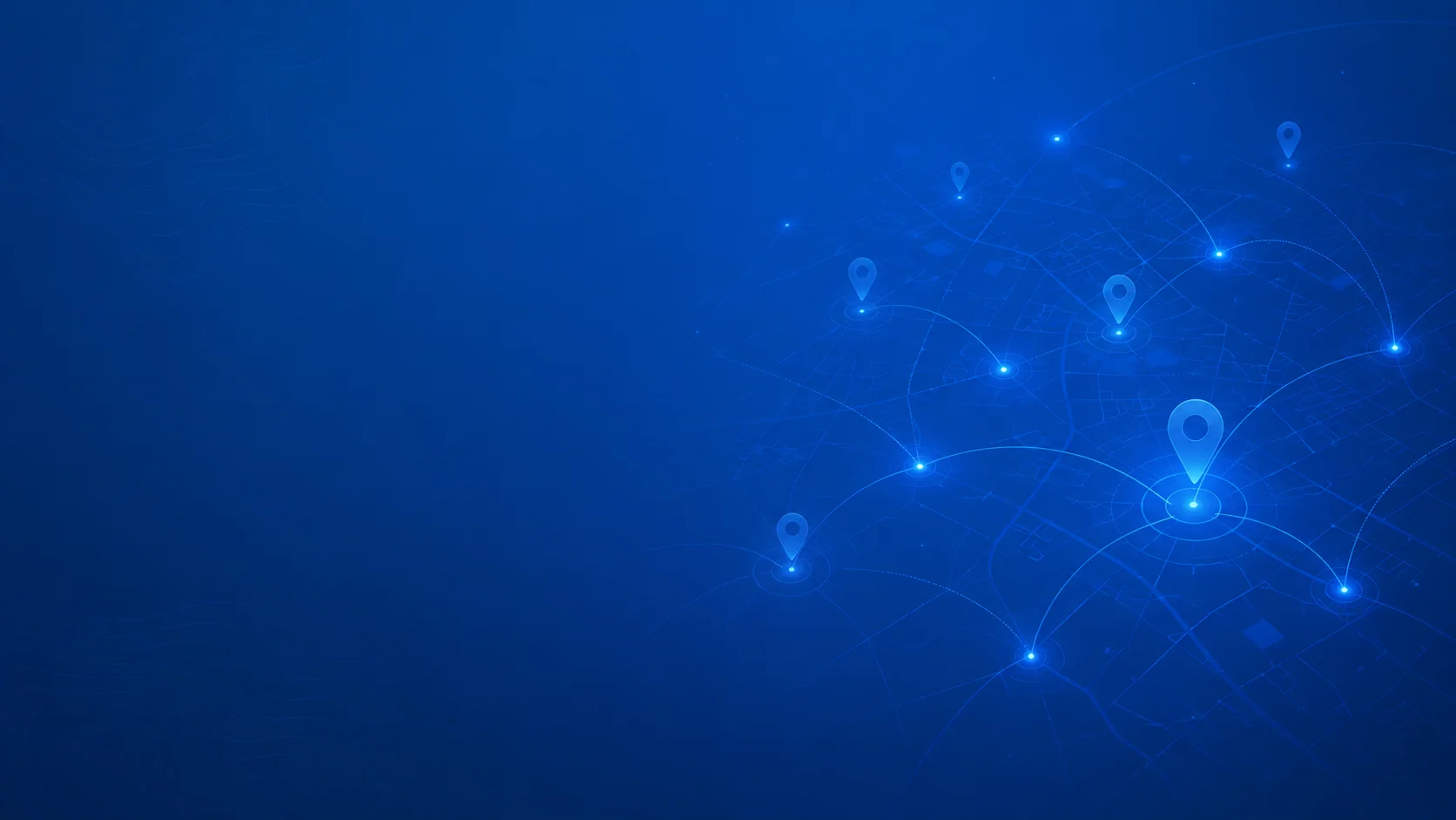 Abstract blue local map network with location pins