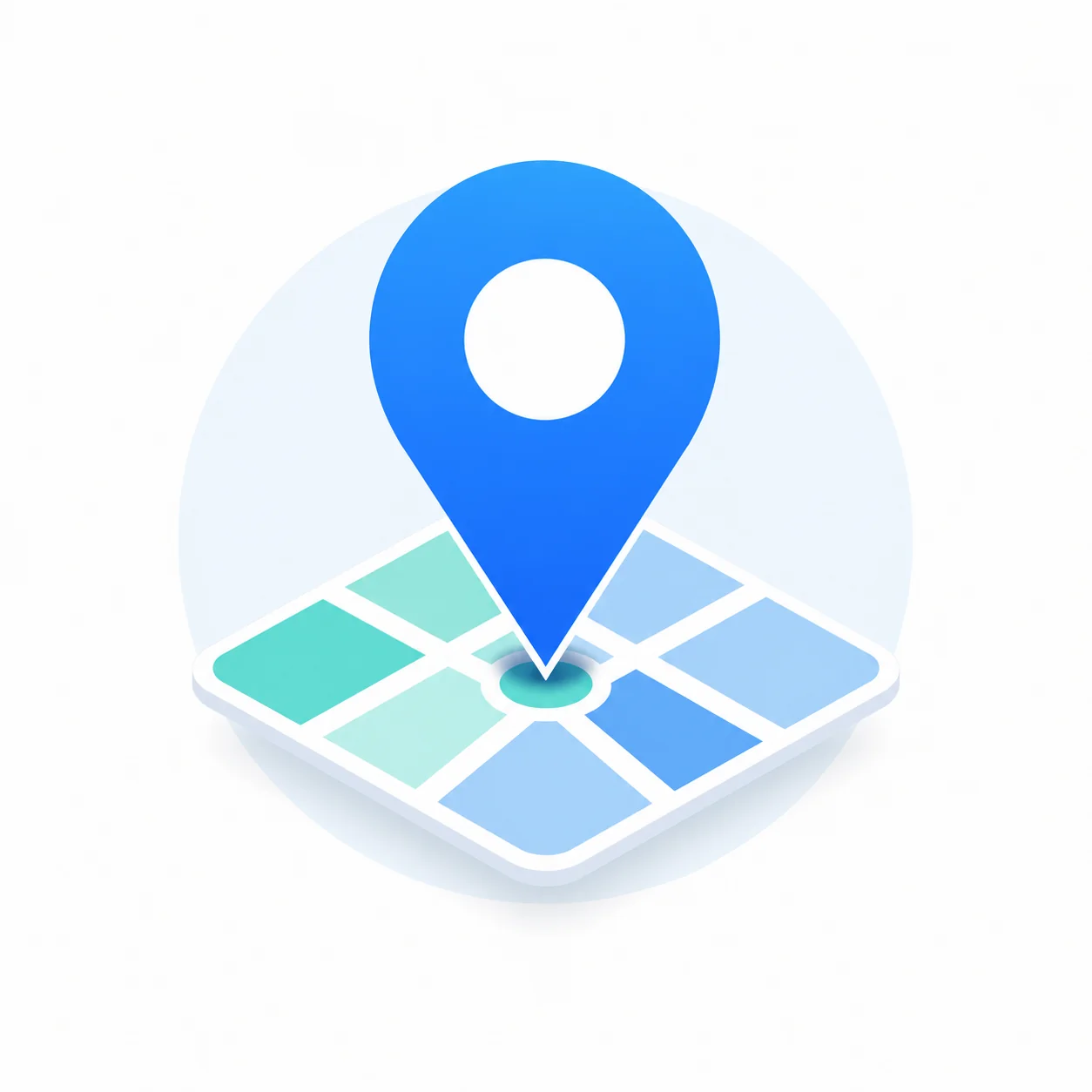 Abstract map pin over local search grid