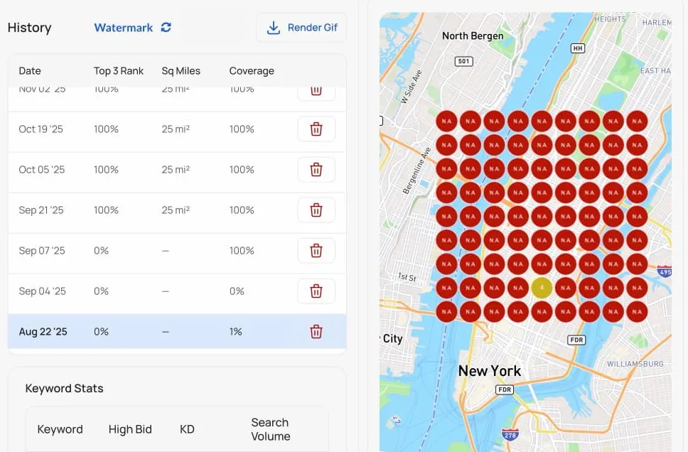 NYC event agency Google Maps visibility before