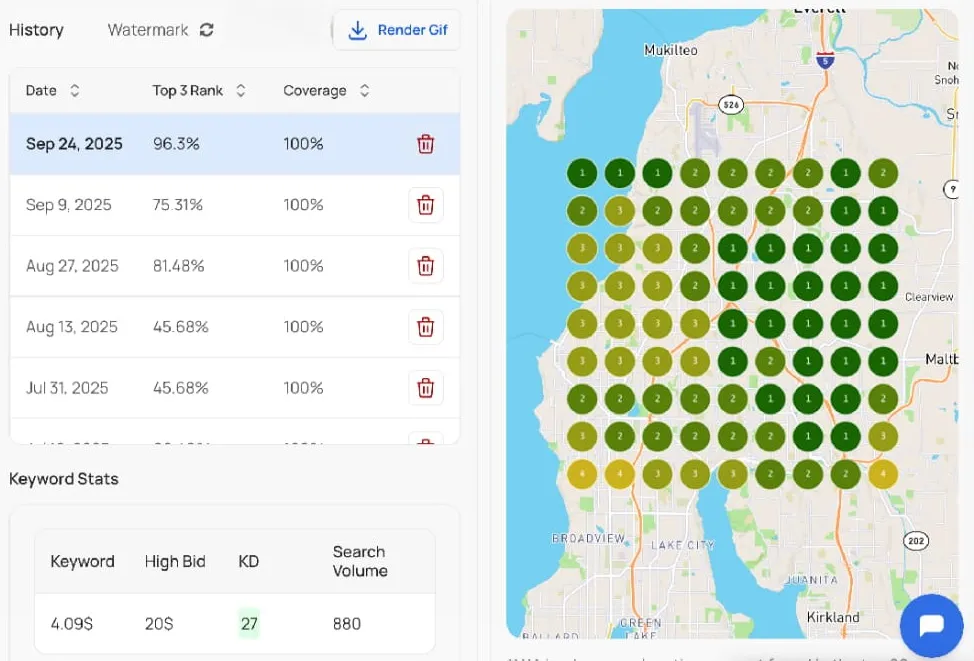 Seattle contractor Google Maps visibility after