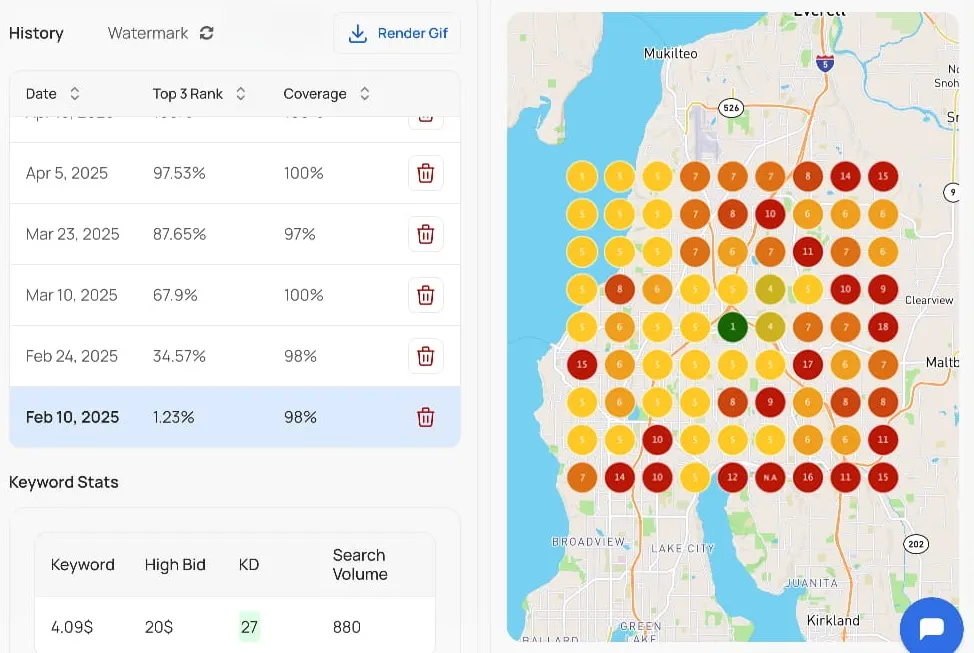 Seattle contractor Google Maps visibility before